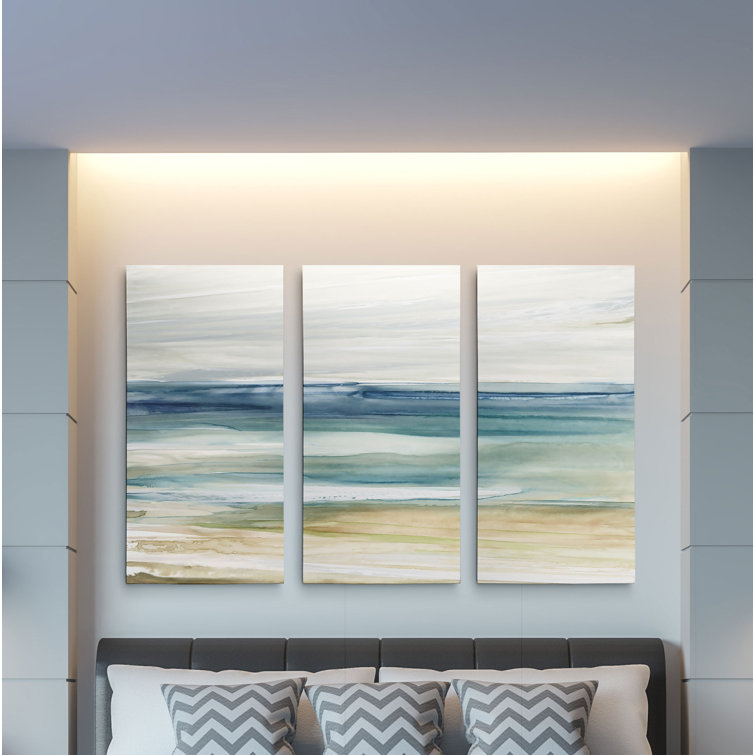 Highland Dunes Ocean Breeze 3 Piece Wrapped Canvas Painting